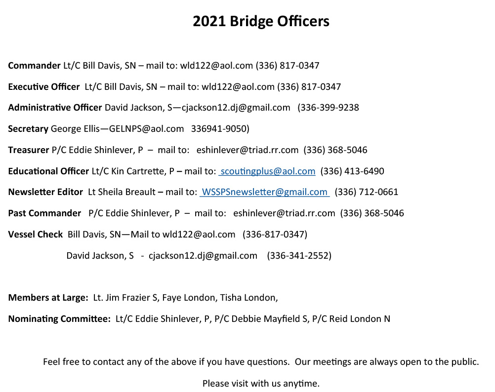 2021 Bridge Officers